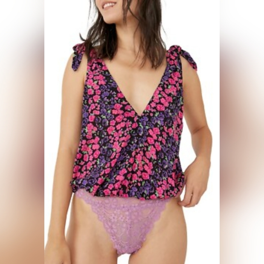 Free People Bare It All Bodysuit In Party Combo, BNWT, Size XS